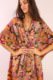 SILK EMBROIDERED KIMONO MAE - sustainably made MOMO NEW YORK sustainable clothing, slow fashion