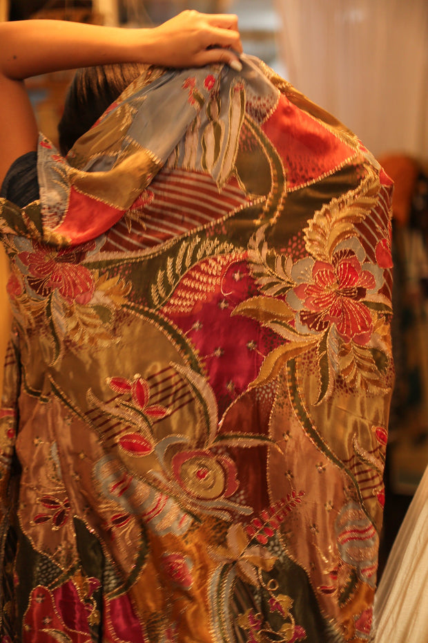 SILK EMBROIDERED KIMONO WINNI - sustainably made MOMO NEW YORK sustainable clothing, slow fashion