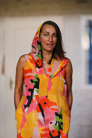 SILK HOODIE DRESS DILLA - sustainably made MOMO NEW YORK sustainable clothing, new slow fashion