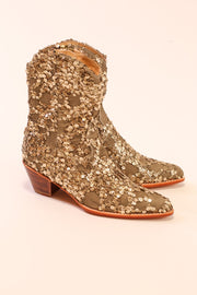 SILK SEQUIN EMBROIDERED BOOTS LOREN - sustainably made MOMO NEW YORK sustainable clothing, slow fashion