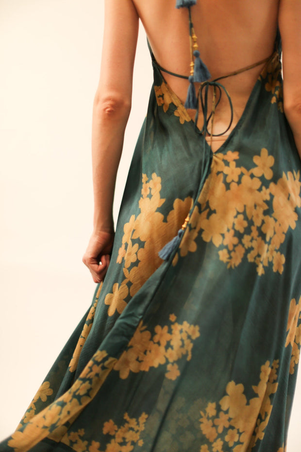 SILK SHOULDER DRESS ELA - sustainably made MOMO NEW YORK sustainable clothing, dress slow fashion