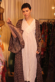 SILK WING KIMONO PINA MAZE - sustainably made MOMO NEW YORK sustainable clothing, handmade slow fashion
