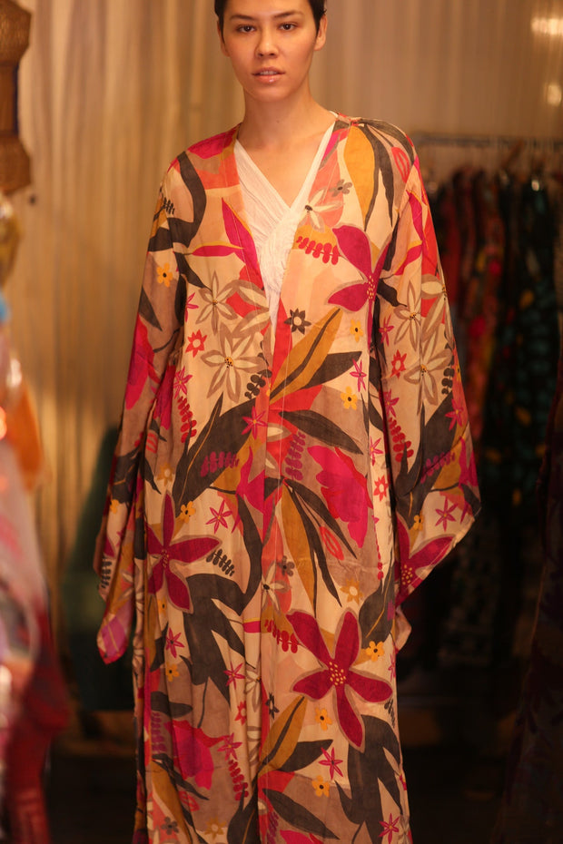 SILK WING KIMONO PINA RITA - sustainably made MOMO NEW YORK sustainable clothing, kimono slow fashion