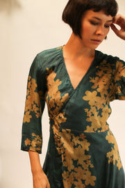 SILK WRAP DRESS BASHA - sustainably made MOMO NEW YORK sustainable clothing, dress slow fashion