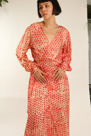 SILK WRAP DRESS CECYLIA - sustainably made MOMO NEW YORK sustainable clothing, dress slow fashion