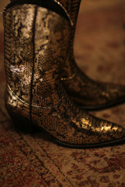 SNAKE PRINT WESTERN BOOTS SANU - sustainably made MOMO NEW YORK sustainable clothing, boots slow fashion