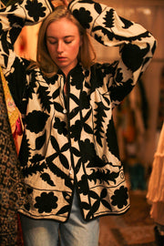 SUZANI EMBROIDERED JACKEY CALLAN - sustainably made MOMO NEW YORK sustainable clothing, Jacket slow fashion