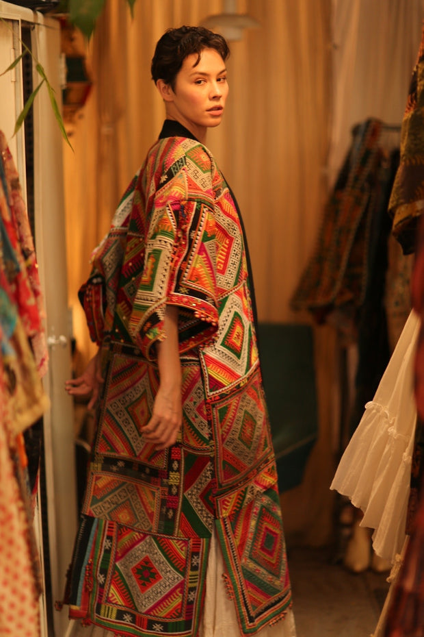 TRIBAL COAT DUSTER BILAL - sustainably made MOMO NEW YORK sustainable clothing, Coat slow fashion