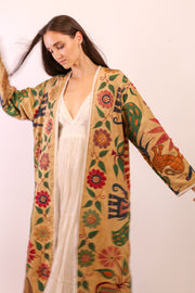 VINTAGE EMBROIDERED COAT DUSTER KARNA - sustainably made MOMO NEW YORK sustainable clothing, slow fashion