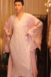 WING KIMONO PINA SOLID PINK - sustainably made MOMO NEW YORK sustainable clothing, handmade slow fashion