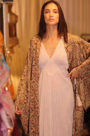 WING KIMONO PINA YELLOW CAMELLIA - sustainably made MOMO NEW YORK sustainable clothing, handmade slow fashion