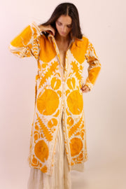 YELLOW SUZANI COAT ANINO - sustainably made MOMO NEW YORK sustainable clothing, Coat slow fashion