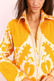 YELLOW SUZANI COAT ANINO - sustainably made MOMO NEW YORK sustainable clothing, Coat slow fashion