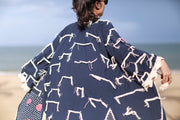 Amelia Crochet Fringe Kimono X FREE PEOPLE - sustainably made MOMO NEW YORK sustainable clothing, crochet slow fashion