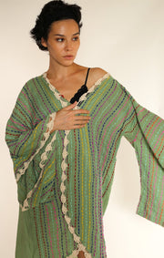 ANGEL WINGS EMBROIDERED KIMONO BILA - sustainably made MOMO NEW YORK sustainable clothing, kaftan slow fashion