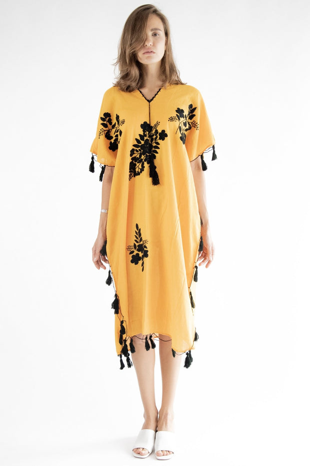 Back To The Beach Summer Kaftan Dress Demi - sustainably made MOMO NEW YORK sustainable clothing, Boho Chic slow fashion