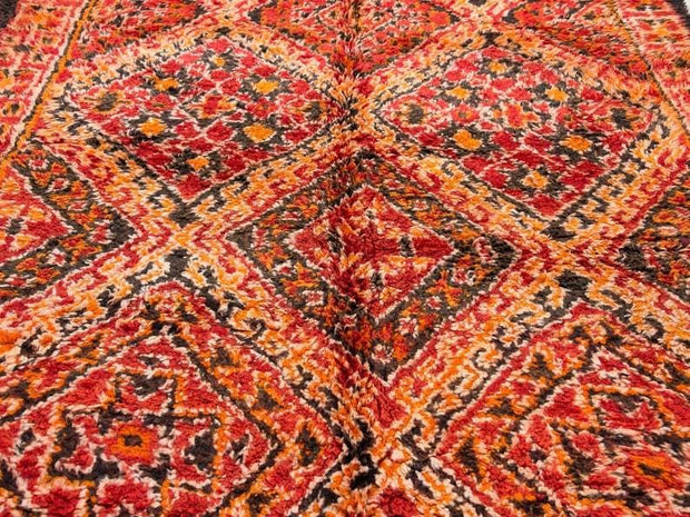 Beautiful Vintage moroccan rug from Beni mguild, berber handmade area rug - sustainably made MOMO NEW YORK sustainable clothing, rug slow fashion