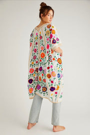 BELLA FLOR EMBROIDERED CAFTAN X FREE PEOPLE - sustainably made MOMO NEW YORK sustainable clothing, dress slow fashion