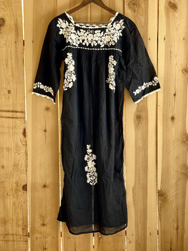 Black Dress Flower - sustainably made MOMO NEW YORK sustainable clothing, saleojai slow fashion