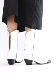 BLACK WHITE CLEAN COWBOY BOOTS CHARLY - sustainably made MOMO NEW YORK sustainable clothing, boots slow fashion