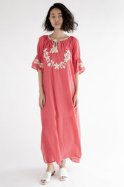 Boho Chic Embroidered Kaftan Dress Cives - sustainably made MOMO NEW YORK sustainable clothing, beachwear slow fashion