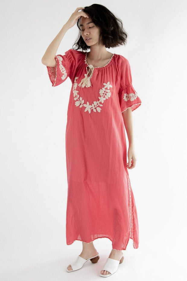 Boho Chic Embroidered Kaftan Dress Cives - sustainably made MOMO NEW YORK sustainable clothing, beachwear slow fashion