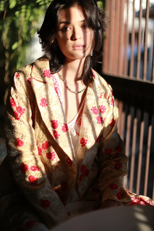 Chinese Flower Silk Embroidered Jacket Pia - sustainably made MOMO NEW YORK sustainable clothing, offer slow fashion