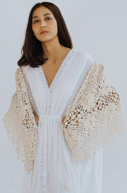 COTTON CROCHET CARDIGAN COCO - sustainably made MOMO NEW YORK sustainable clothing, crochet slow fashion