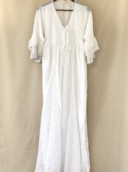 Cotton & Lace Maxi Dress - sustainably made MOMO NEW YORK sustainable clothing, saleojai slow fashion