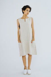 COTTON LINEN DRESS ABBY - sustainably made MOMO NEW YORK sustainable clothing, kaftan slow fashion