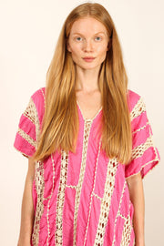 CROCHET KAFTAN SUNKISSED X FREE PEOPLE - sustainably made MOMO NEW YORK sustainable clothing, dress slow fashion