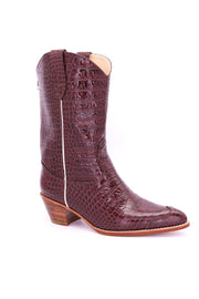 CROCODILE EMBOSSED CLEAN COWBOY BOOTS MICHELLE - sustainably made MOMO NEW YORK sustainable clothing, boots slow fashion