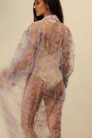 DAEDALUS FLOWER SILK KIMONO - sustainably made MOMO NEW YORK sustainable clothing, kimono slow fashion