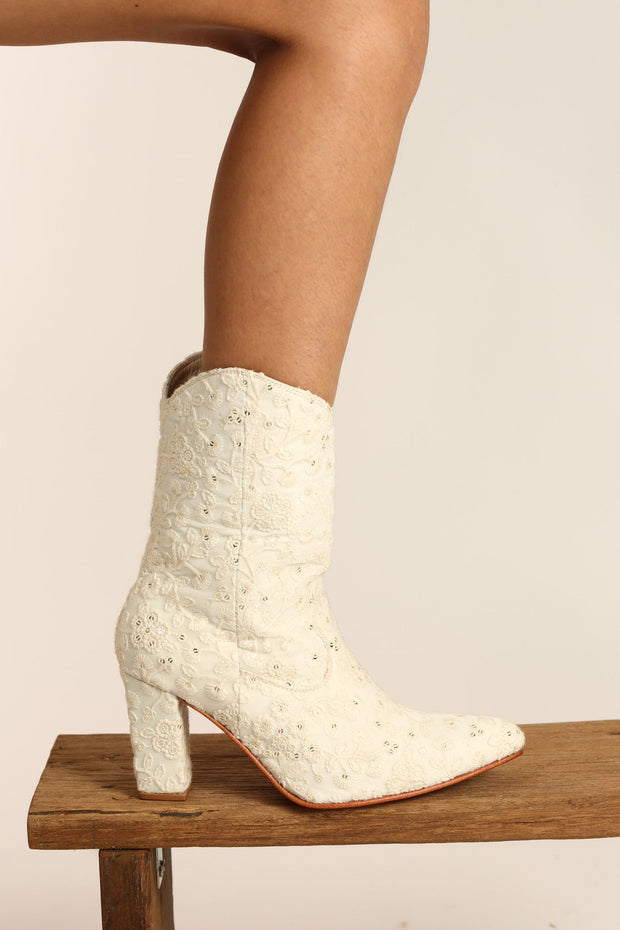 EMBROIDERED BOOTS ARABELLA - sustainably made MOMO NEW YORK sustainable clothing, boots slow fashion