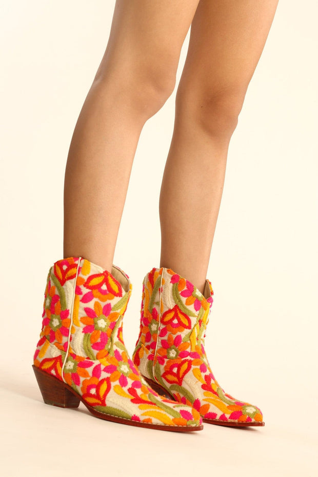 EMBROIDERED BOOTS MARIE - sustainably made MOMO NEW YORK sustainable clothing, boots slow fashion