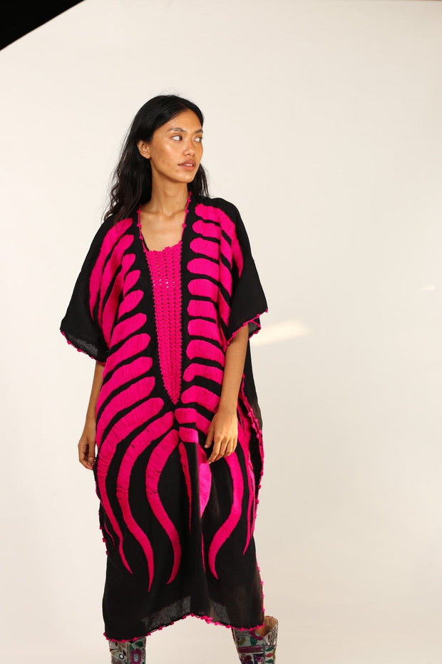 EMBROIDERED CAFTAN KAFTAN MARIE CLAIRE - sustainably made MOMO NEW YORK sustainable clothing, kaftan slow fashion