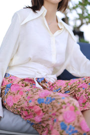 EMBROIDERED FISHERMAN TROUSER PANTS LISA - sustainably made MOMO NEW YORK sustainable clothing, pants slow fashion