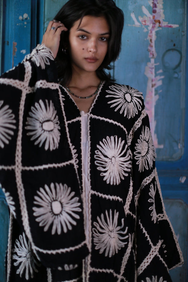 Embroidered Kimono Jacket Maigret - sustainably made MOMO NEW YORK sustainable clothing, embroidered dress slow fashion