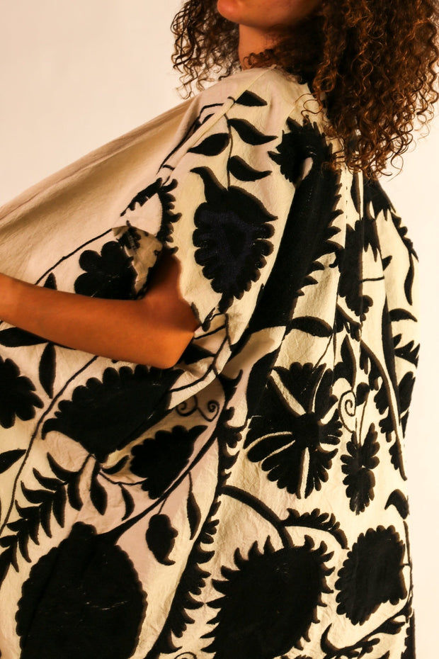 EMBROIDERED KIMONO LUNA - sustainably made MOMO NEW YORK sustainable clothing, Kimono slow fashion