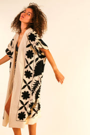 EMBROIDERED KIMONO LUNA - sustainably made MOMO NEW YORK sustainable clothing, Kimono slow fashion