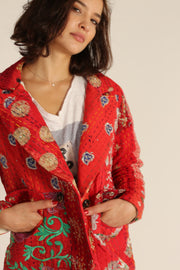 EMBROIDERED PATCHWORK JACKET PENNY - sustainably made MOMO NEW YORK sustainable clothing, Jacket slow fashion