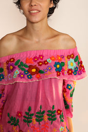 EMBROIDERED TOP SARAH - sustainably made MOMO NEW YORK sustainable clothing, resort2023 slow fashion
