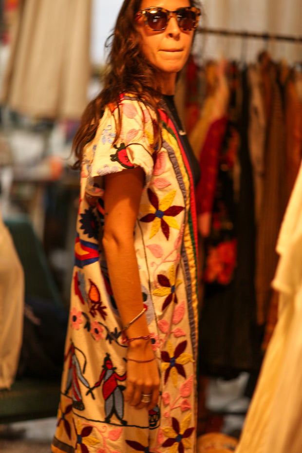 EMBROIDERED TRIBAL KIMONO LIOU - sustainably made MOMO NEW YORK sustainable clothing, Kimono slow fashion