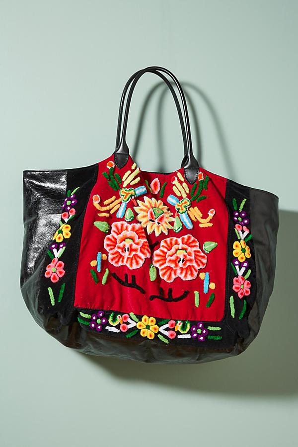 Embroidered Velvet Bag Danny - sustainably made MOMO NEW YORK sustainable clothing, offer slow fashion