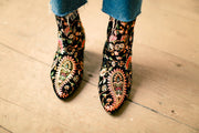 EMBROIDERED VELVET BOOTS LOU - sustainably made MOMO NEW YORK sustainable clothing, offer slow fashion