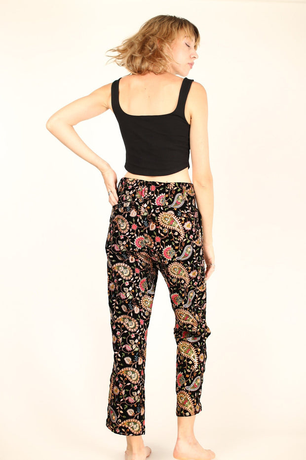 EMBROIDERED VELVET PANTS DEWI - sustainably made MOMO NEW YORK sustainable clothing, fall22 slow fashion