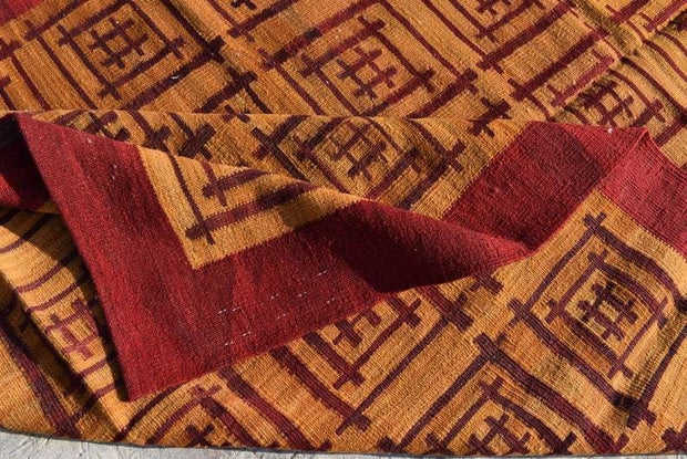 Ethnic Kilim Rug Afghan Kilim, Turkoman Kilim, Boho Kilim Rug Anatolian Kilim Turkish Kilim Floor Antique Kilim Handmade Rug - sustainably made MOMO NEW YORK sustainable clothing, rug slow fashion
