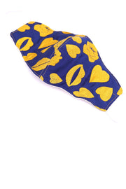 FACE MAK MARILYN HEART KISS (BLUE/YELLOW) - sustainably made MOMO NEW YORK sustainable clothing, offerfm slow fashion