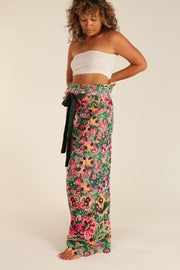 FLOWER GARDEN LACE FISHERMAN PANTS QUINT - sustainably made MOMO NEW YORK sustainable clothing, pants slow fashion