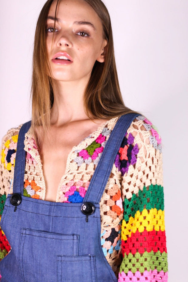 HAND CROCHET CARDIGAN ULLA - sustainably made MOMO NEW YORK sustainable clothing, crochet slow fashion